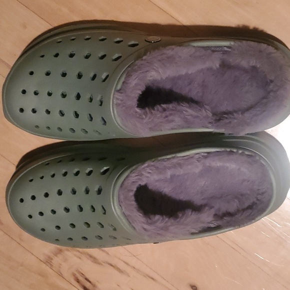 Joybees Unisex Green Cozy Lined Sz. M‎ (8) W (10) Faux Shearling Clogs Slippers - Picture 5 of 8